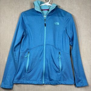 The North Face Womens Blue Full Zip Fleece Lined Hoodie Jacket Medium NK 262446
